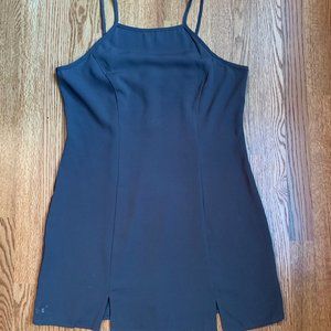 Grey strappy dress with slits